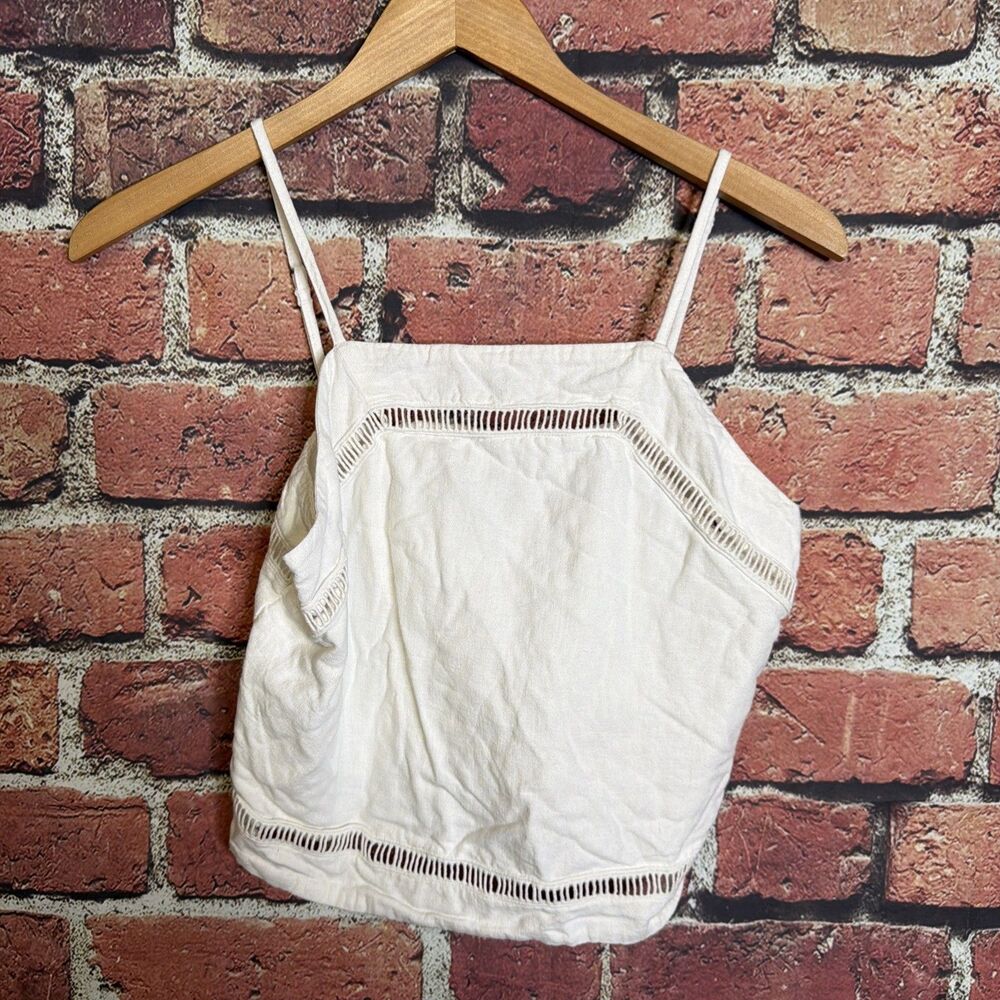 Abercrombie and Fitch White Linen Blend Tank Size Small Womens